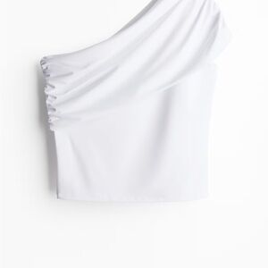 Elegant White One-Shoulder Top